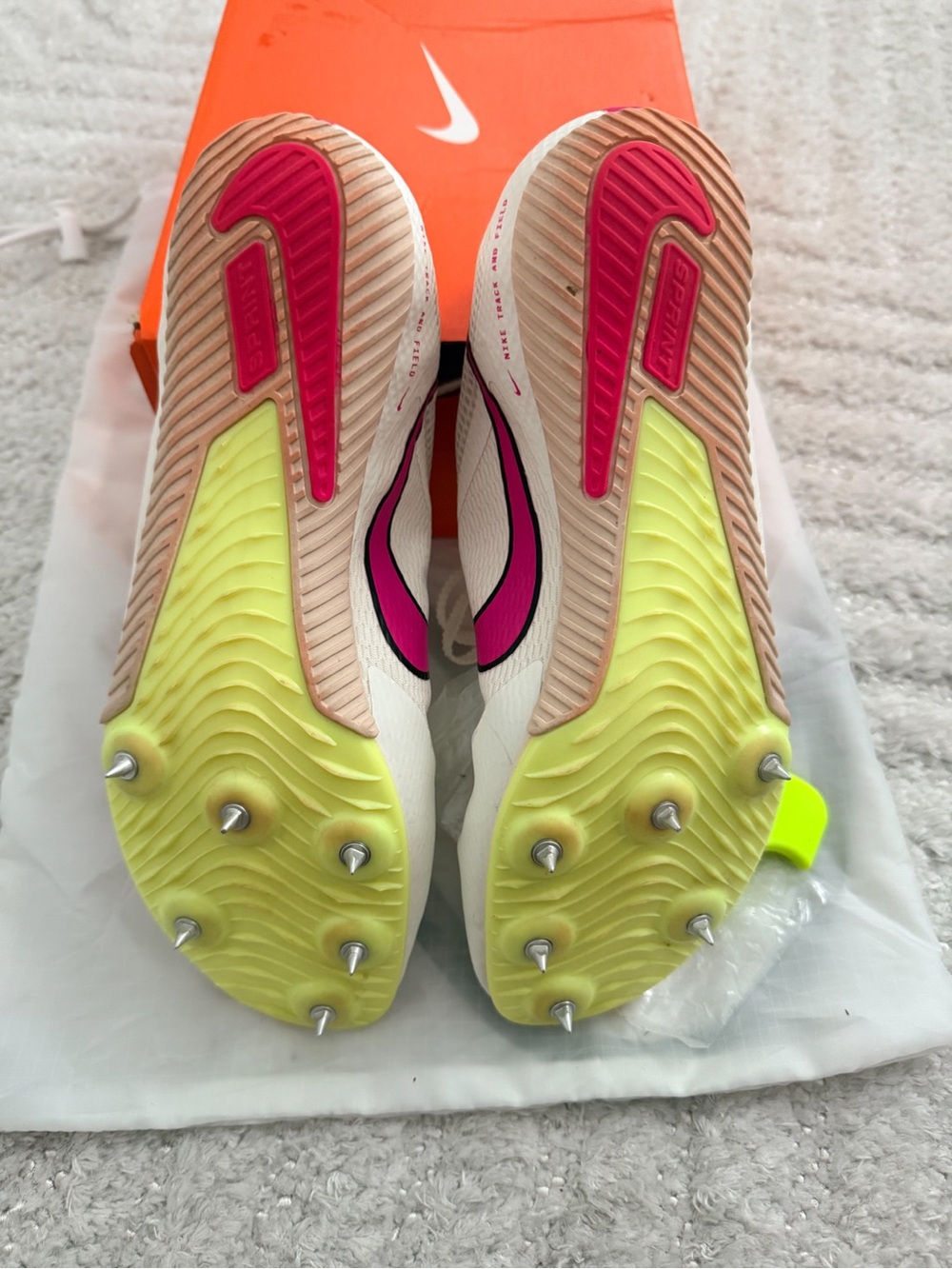 Nike Zoom Rival Sprint Track Shoes Sail/Fierce Pink - W Size 8 M Size 6.5 - Picture 4 of 8